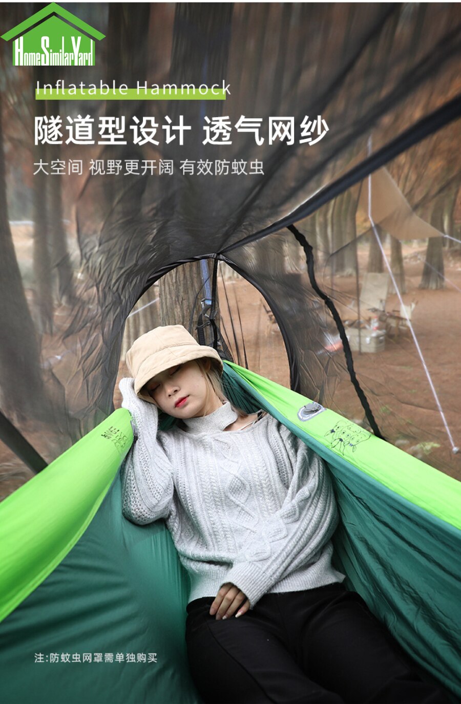 Cheap Goat Tents Loading Weight 200KG 2 Person Ultralight Inflatable Camping Hammock Tent 210T Nylon Outdoor Camping Hunting Hammock   